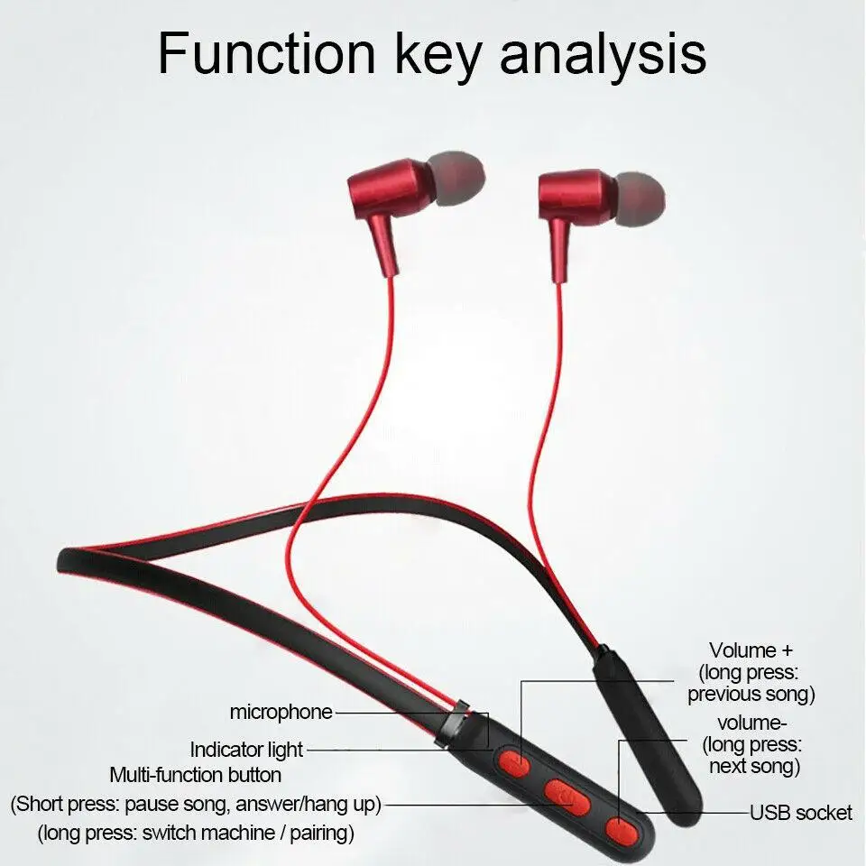 MeterMall Bluetooth 5,0, беспроводные Bluetooth наушники, спортивные наушники для бега, стерео гарнитура с супер басами, беспроводная гарнитура