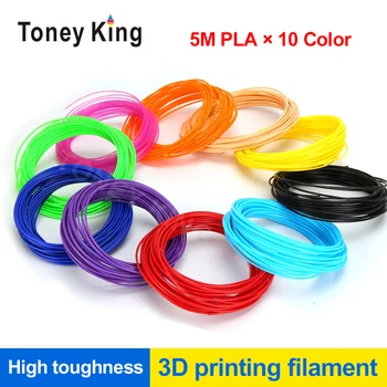 トニー王 3D ペン特別な 1.75 ミリメートル PLA フィラメント 3D 印刷材料 3D プリンタ 10Color * 5m リフィルモデリング立体