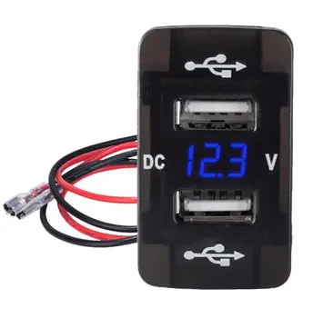 

DC 12-24V Dual USB Port Car Cigarette Lighter Socket Power Adapter with LED Digital Voltmeter Meter For Honda before 2015 year