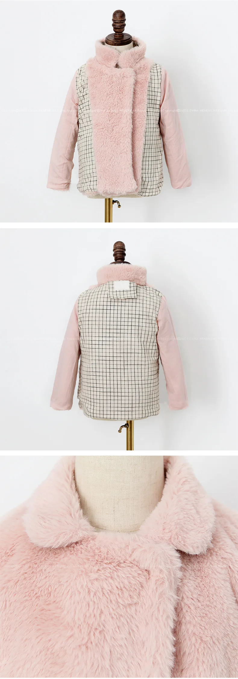 Cute Girl Thick Coat Winter New Imitation Rabbit Hair Warm Children's Coat 80-120CM Toddler Girl Clothes Long Sleeve Outerwear
