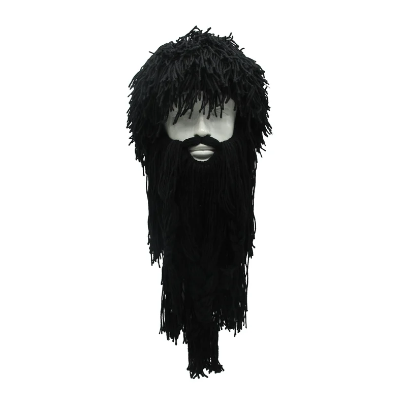 Новинка, унисекс, безумный парик, длинная шапка с бородой, Vikingar Beanies, шапки Викинги, ручная работа, зимние подарки для косплея, забавные костюмы на Хэллоуин, шапки