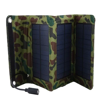 

SOONHUA Solar Panel Charger Waterproof Outdoor Mobile Power Bank Portable Chargers 5W 5V With USB​ Cable For Camping Hiking