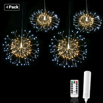 

2M 480 LED Festival Hanging String Lights DIY Firework Copper Wire Christmas Holiday Fairy Light Remote Control Garden Decor