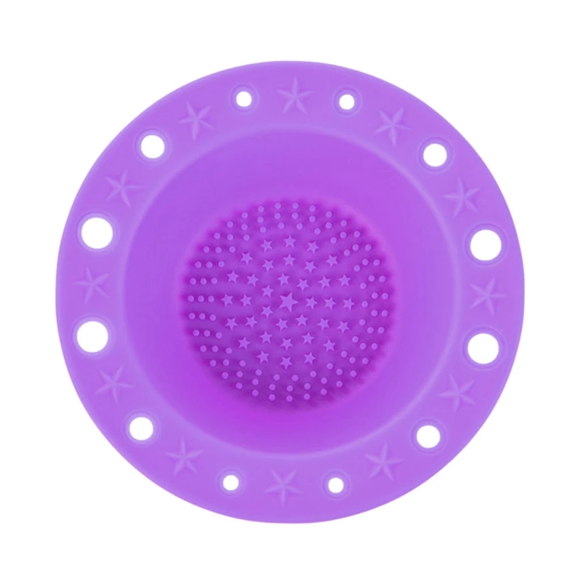 Purple Силиконовые кисти для макияжа очиститель, инструмент для очистки косметических держатель для ручки - Цвет: Purple