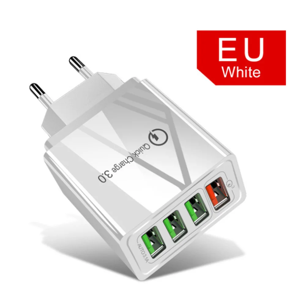 QC3 подходит для 4 USB 12V 9V 5V Us адаптер 5.1A головка быстрой зарядки мульти рот быстрое