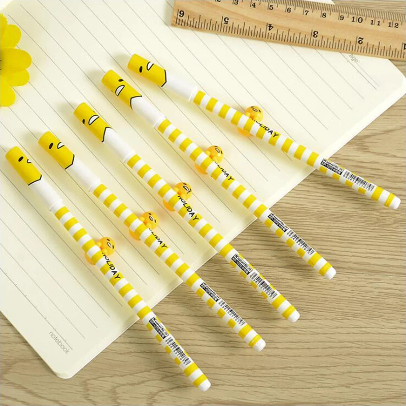 Симпатичное яйцо желток шеллак гель гелевая ручка DIY офисные Канцелярские и школьные принадлежности Гладкие письма черные и синие чернильные ручки 0,5 мм 3 шт