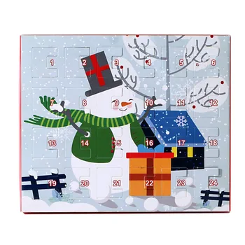 

Christmas Advent Calendar Snowman Children's Gift Calendar Box With Fashion Bracelet Jewelry 24 Days DIY Charms Set For Kids