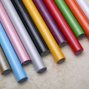 

0.6mx1m PVC Simple Solid Color Wallpaper Waterproof Self Adhesive Paper Furniture Renovation Bathroom Kitchen Wall Stickers