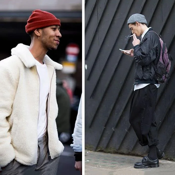 

Winter Ribbed Knitted Cuffed Short Melon Cap Solid Color Skullcap Baggy Retro Ski Fisherman Docker Beanie Hat Slouchy Unisex New