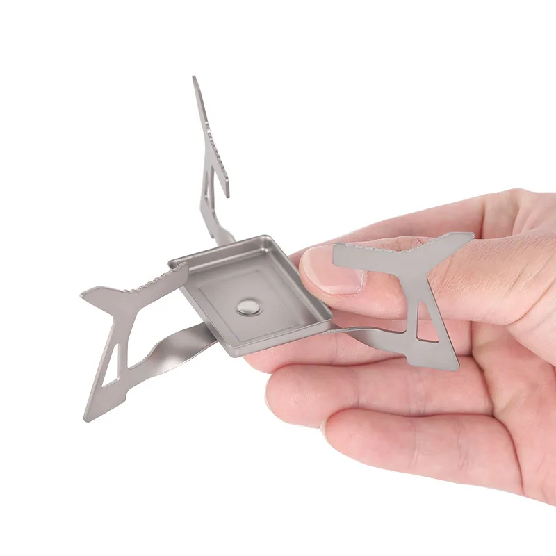 

Outdoor Camping Pure Titanium Folding Triangle Mini Portable Furnace Cooker Head Burner Triangle Furnace Solid Alcohol Furnace