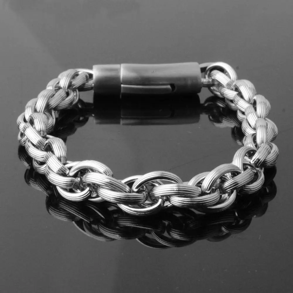 Hand Chain Stainless Men Hand Chain Wristband Jewelry Plait Linking