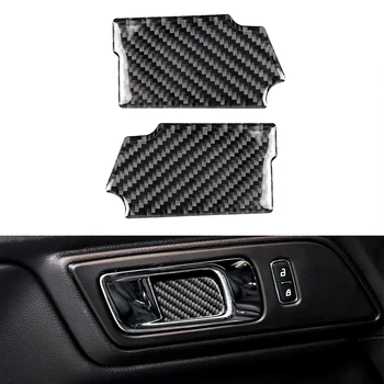 

Carbon Fiber Interior Door Handles Decorative Cover For Ford Mustang 2015-2017 Trim Car Styling Sticker Auto Accessories