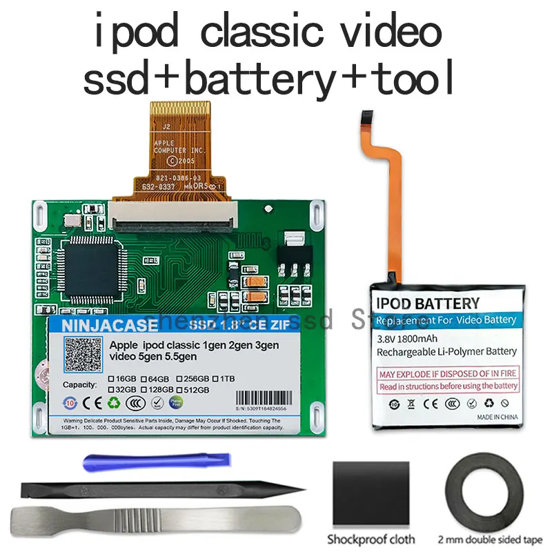 Новый SSD 80G 120G 240G 256G 512G для Ipod classic 7Gen ВИДЕО 5-Й Замена MK3008GAH MK8010GAH MK1634GAL HDD бесплатный