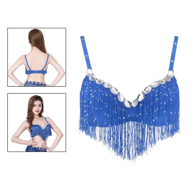 Sparkly Women Sequin Beaded Bra Top Sexy Tassel Crop Top for Festivals  Raves Dance ClubWear Belly Dance Bra Outfit - AliExpress