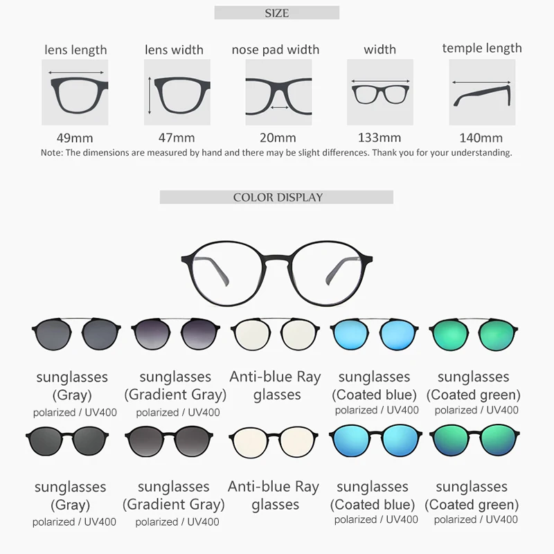 Baratos Gafas de sol magnéticas de la colección de la Navidad gafas de sol polarizadas gafas de miopía marco de cinco colores de moda gafas ópticas ULTEM