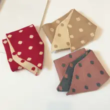 Хлопковый детский шарф с принтом в горошек, модный шарф в Корейском стиле с кольцом для мальчиков и девочек 12