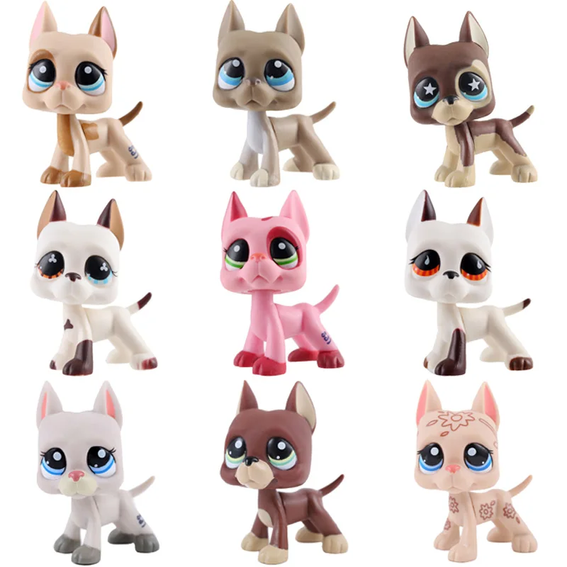 LPS-tienda de mascotas pequeña, Mini gatito pequeño, pequeño juguete, perro Husky, pastor español, Gran Danés, regalos de vacaciones para niños