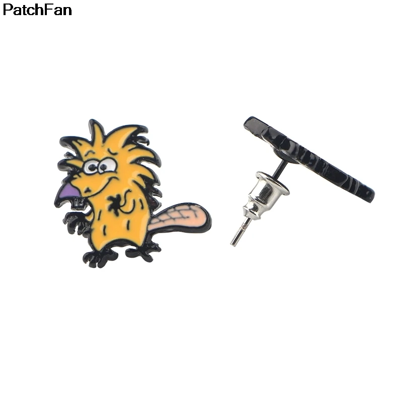 12 пара/лот, Angry beaverl, очаровательные Мультяшные сережки, эмаль, шарм, креативные вечерние, для женщин, сувенир, подарок, ювелирное изделие A2580