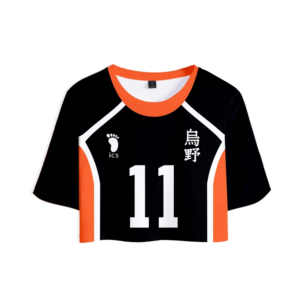 Volleyball Junior Digital Haikyu!! Suit Sportswear Two-Piece Peyton Moremeer Sexy Short Top and Mid-Rise Shorts Summer Fashion
