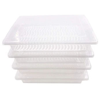

Food Storage Container, Plastic Food Containers with Removable Drain Plate and Lid, Stackable Portable Freezer Storage