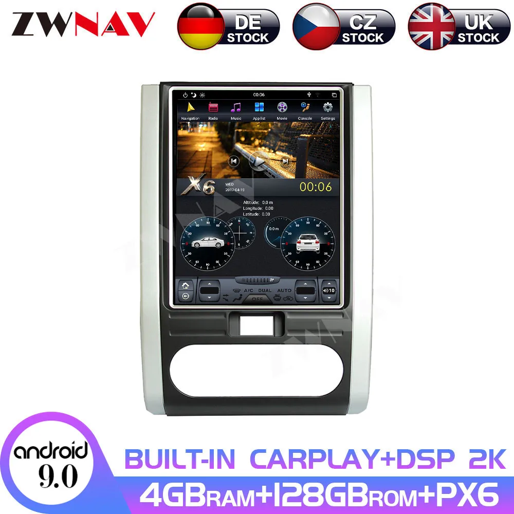 

Android 9 4+128GB PX6 Vertical Tesla With DSP Carplay Car Multimedia Player For NISSAN X-TRAIL Qashqai 2007-2014 Radio No DVD