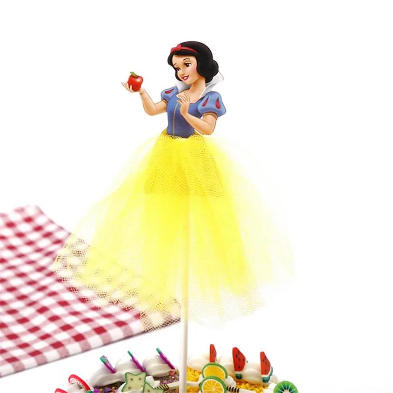 1 шт. мультяшная принцесса день рождения украшение малыш кекс торт Топпер для девочек С Днем Рождения Вечеринка Детский душ торт принадлежности - Цвет: Snow White-1pcs