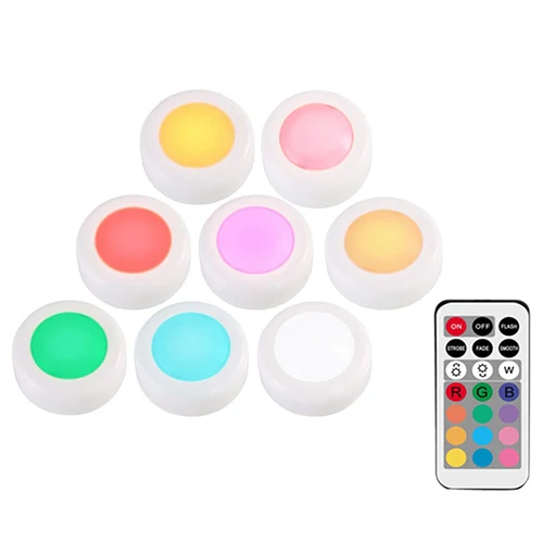 Беспроводной многоцветной Диммируемый RGB шкаф с дистанционным управлением сенсорный датчик шкаф светодиодный для шкаф для одежды лестница Прихожая Ночная лампа - Цвет: 1remote 8 lamp