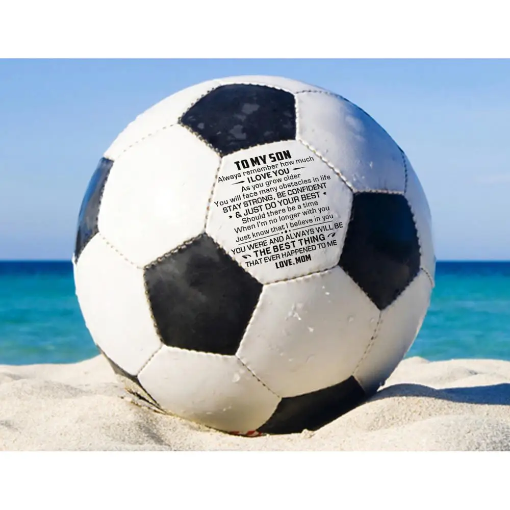 

Best gifts for your beloved Son! Dad and Mom to Son gifts Soft Touch FootballPU Leather Match Training Football Adult Kids Beach