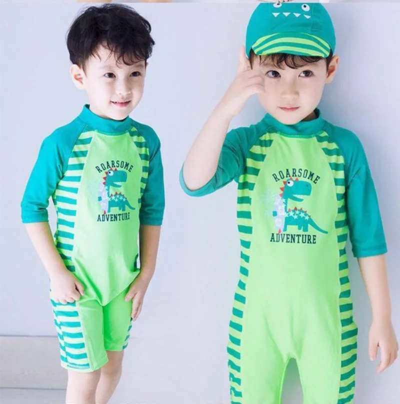 2 pçs conjunto surf wear dinossauro verde