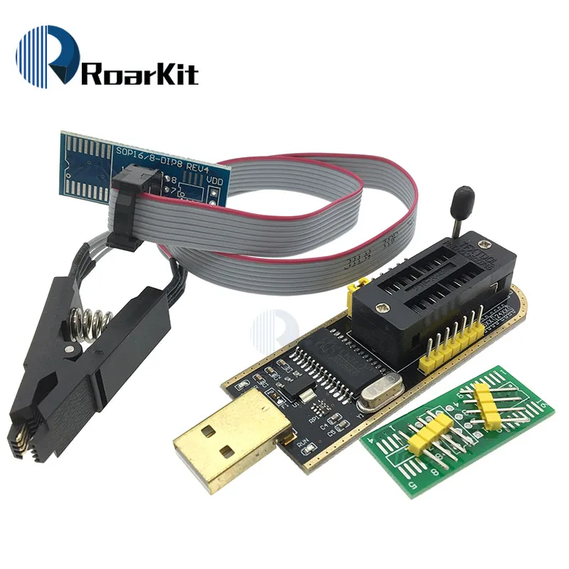 Зажим для тестирования SOIC8 SOP8 EEPROM 93CXX / 25CXX 24CXX адаптер + CH341A 24 25 серия флэш BIOS USB