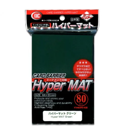 Зеленый 80 шт./лот KMC Hyper серия коврик карта барьер держатель карточек настольных игр протектор для торговых карт рукав Pkm игры карты протектор 66x92 мм - Цвет: Зеленый