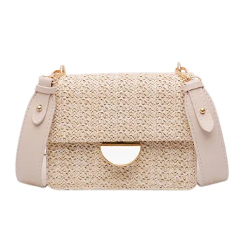 

Women'S Mini Woven Crossbody Bag Summer Women'S Leather Wallet Tote Women'S Travel Shoulder Crossbody Creamy-White