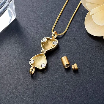 

X045 New Arriving in Stock Heart Cremation Pendant Hold Mini Cremation Urns Tube Hold Ashes Pet Cremation Pendant Keepsake
