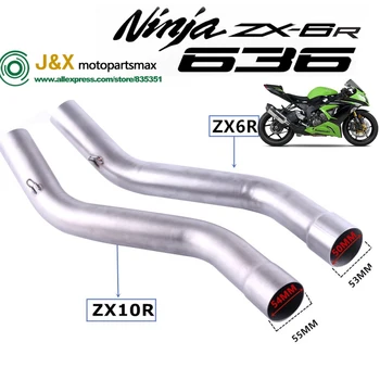 Zx6r Slip-on Exhaust For Kawasaki Ninja Zx-6r Zx6r Zx636 Exhaust Motorcycle Exhaust Escape Modifid Adapter Link Middle Pipe