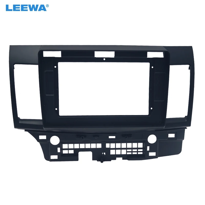 LEEWA Car Stereo Audio 2Din Fascia Frame Trim Kit for Mitsubishi Lancer EX 10.1" Big Screen CD/DVD Player Face Dash Mount#3759