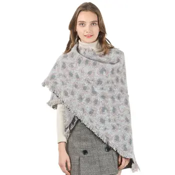

Women Winter Pashmina Triangle Scarf Gradient Leopard Shawl Wrap Tassels Blanket Premium Quality