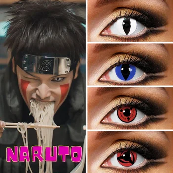 

2pcs/pair Uchiha Itachi Naruto Cosplay Color Contact Lenses Halloween Eye Contact Lens Cat Eye Series Anime Crazy Lenses UYAAI