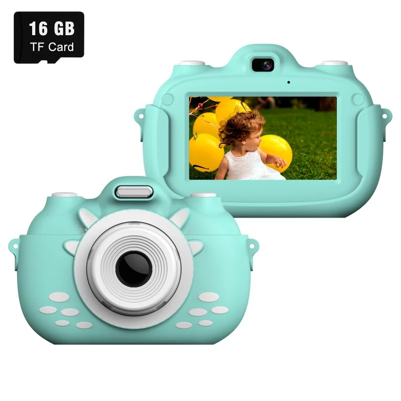 Детская Водонепроницаемая камера s, двойная 8 Мп 1080P супер HD цифровая камера с 2,4 дюймовым ips экраном, ударопрочный корпус, перезаряжаемый - Цвет: 16GB