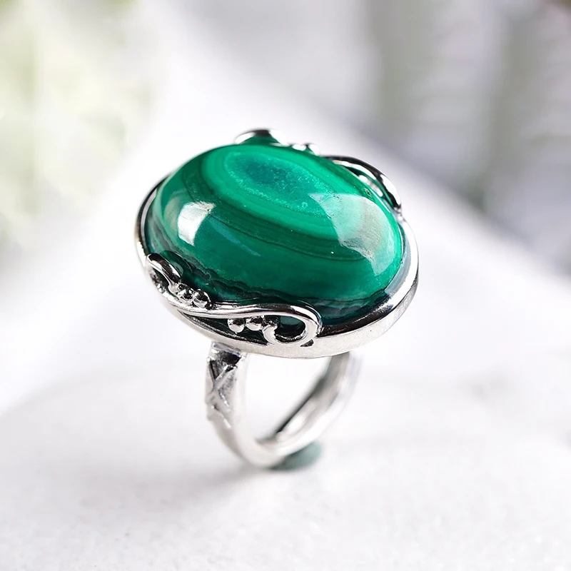 Malachite Natural stone Ring Jewelry Women Men natural stone ring