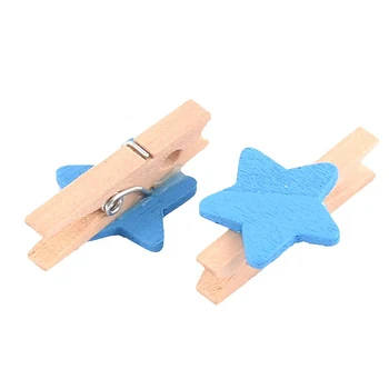 

Star Shaped Card Photo Paper Pegs Crafts Mini Wooden Clip10pcs Blue