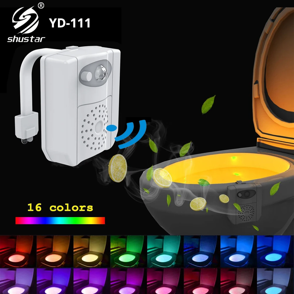

16 Color Toilet Lamp Sensor Night Light Waterproof UV Lamps Aromatherapy Design LED Decoration Backlight Uses AAA Battery