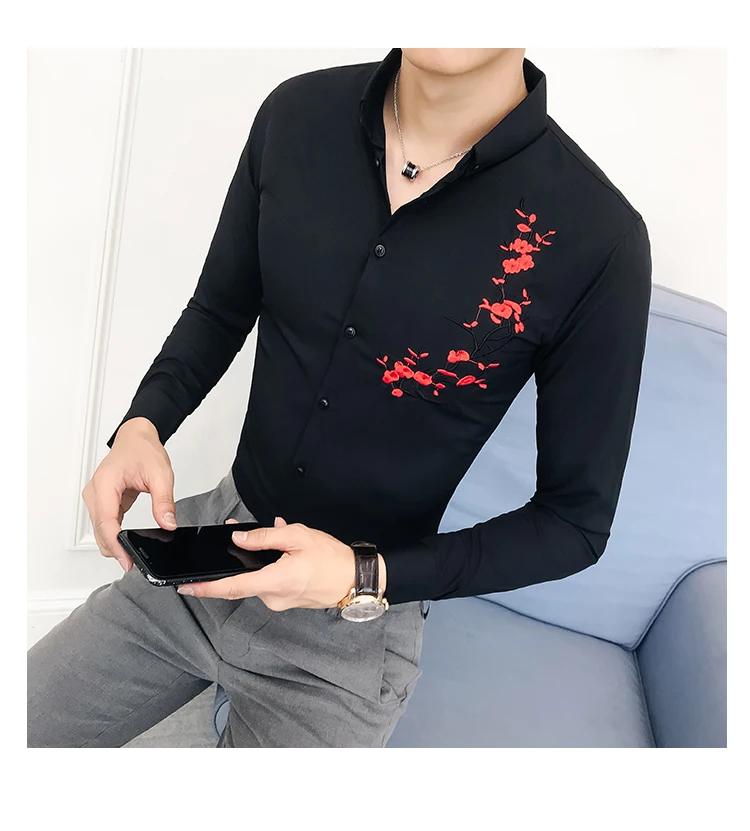 Рубашка барокко с кисточками мужские Camicia Barocco мужские Клубные наряды мужские рубашки черные Camisa Social белые свободные рубашки Весна