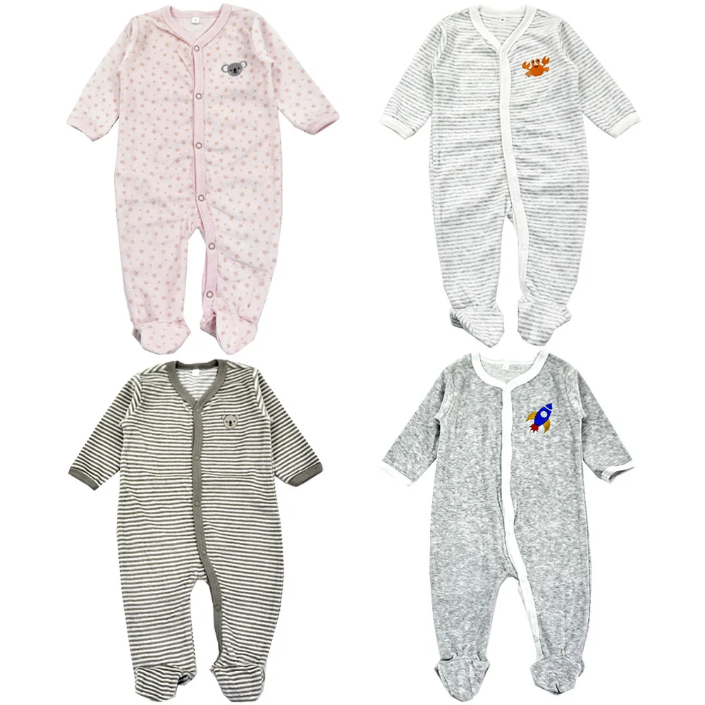 

Baby Clothes 0-12 Months Autumn Spring Velvet Cute Footies Newborn Girl Jumpsuit Infant Boys Bodysuits Babies One Piece