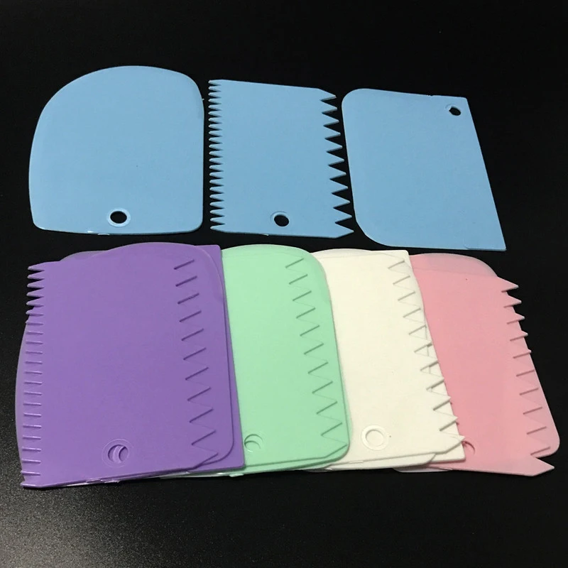 Скребок для крема однотонный 3 шт./лот скребок с неровными зубцами сделай сам