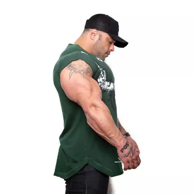 

New Style Cotton Large Size Crew Neck Fitness Athletic T-shirt Men's Outdoor Training Short Sleeve