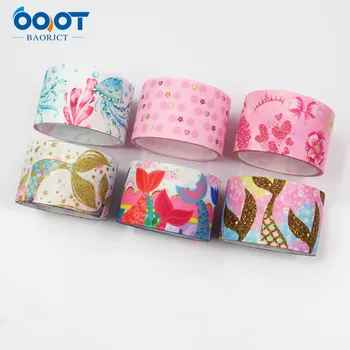 

1-1/2”Ocean flowersPrinted Grosgrain Ribbon Ribbons For Hair Bows RibbonFor Gift Wrapping Ribbon For Crafts ,L-20707-644