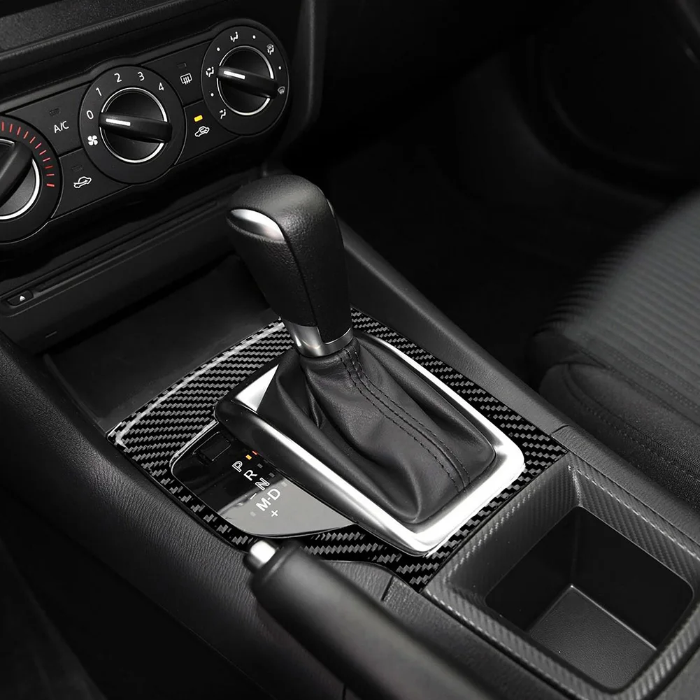 

Durable Car Decorative Interior Accessories Self Adhesive Vehicle Gear Box Sticker Driving Cover Carbon Fiber For Mazda 3 Axela