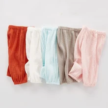 Повседневные длинные штаны для маленьких мальчиков и девочек, одежда, газовые уличные штаны для малышей, хлопковые весенне-летние штаны, YZM020