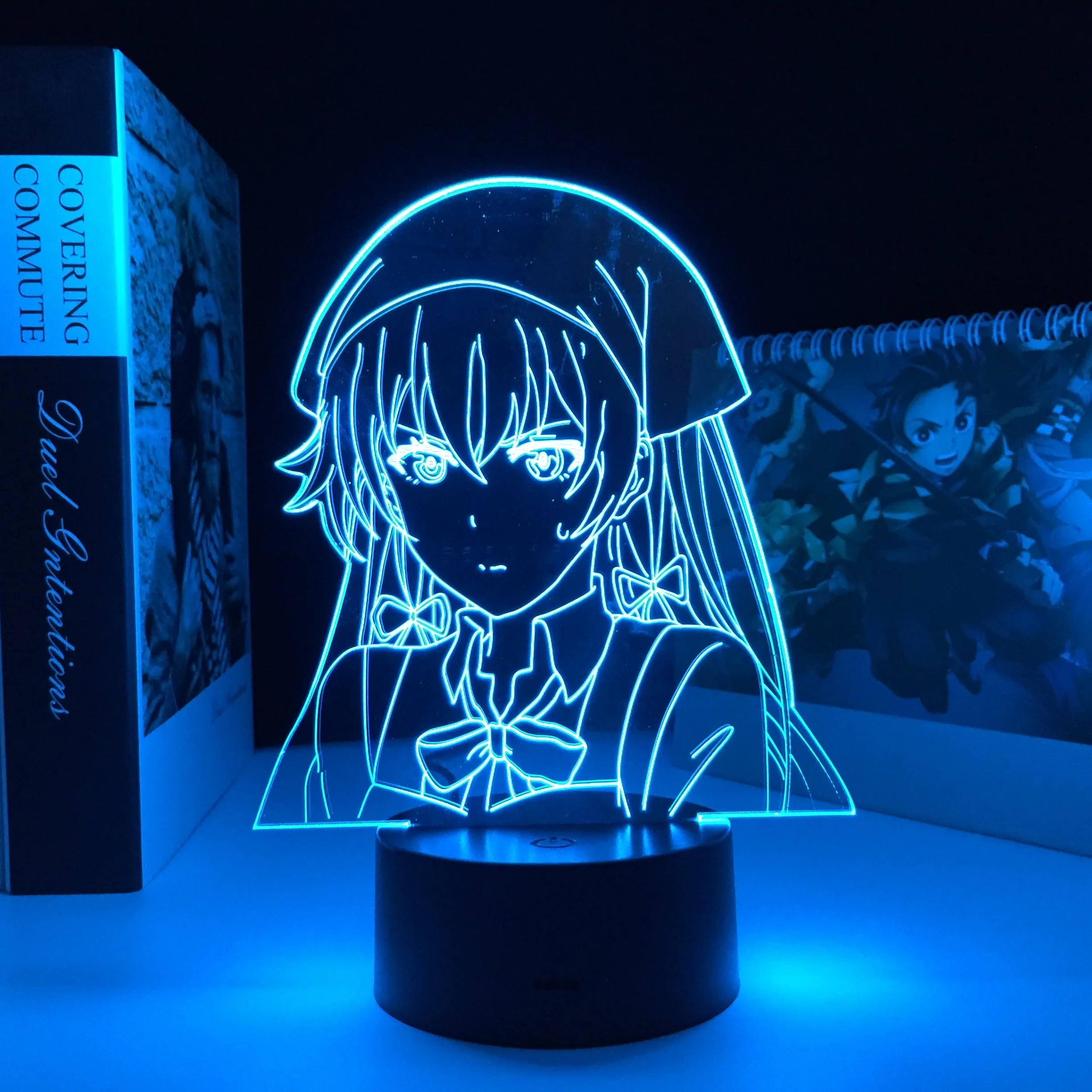 Manga OreGairu LED Night Light for Bedroom Decor Nightlight Birthday Gift Anime Gadget Table ...