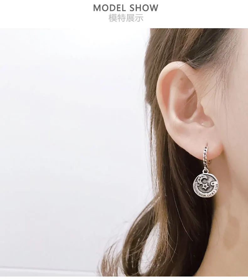 Серьги из стерлингового серебра 925 пробы, модные короткие серьги в форме звезды, 2 отверстия, круглая циркониевая цепочка, кисточка, ушные косточки, популярное ювелирное изделие для мальчиков и девочек